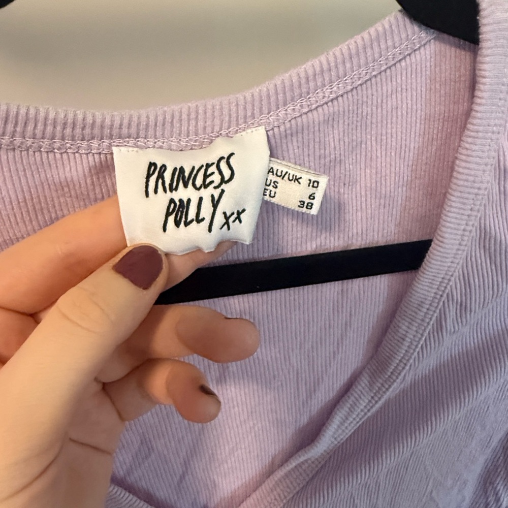 Princess Polly Purple Button-Up Top - Picture 3 of 4